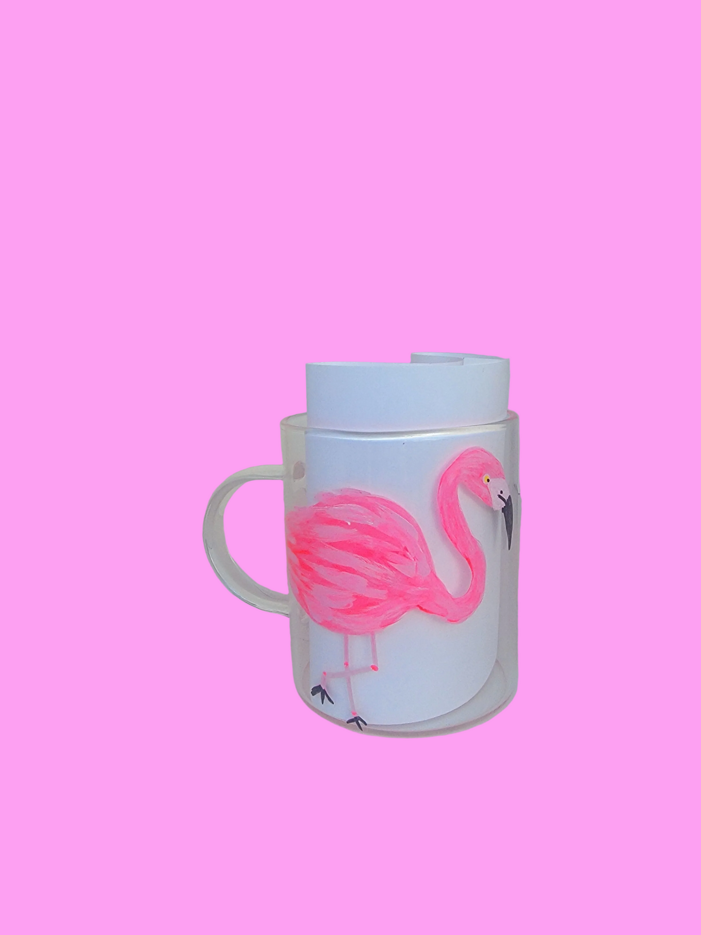 Pink flamingo mug 15 oz