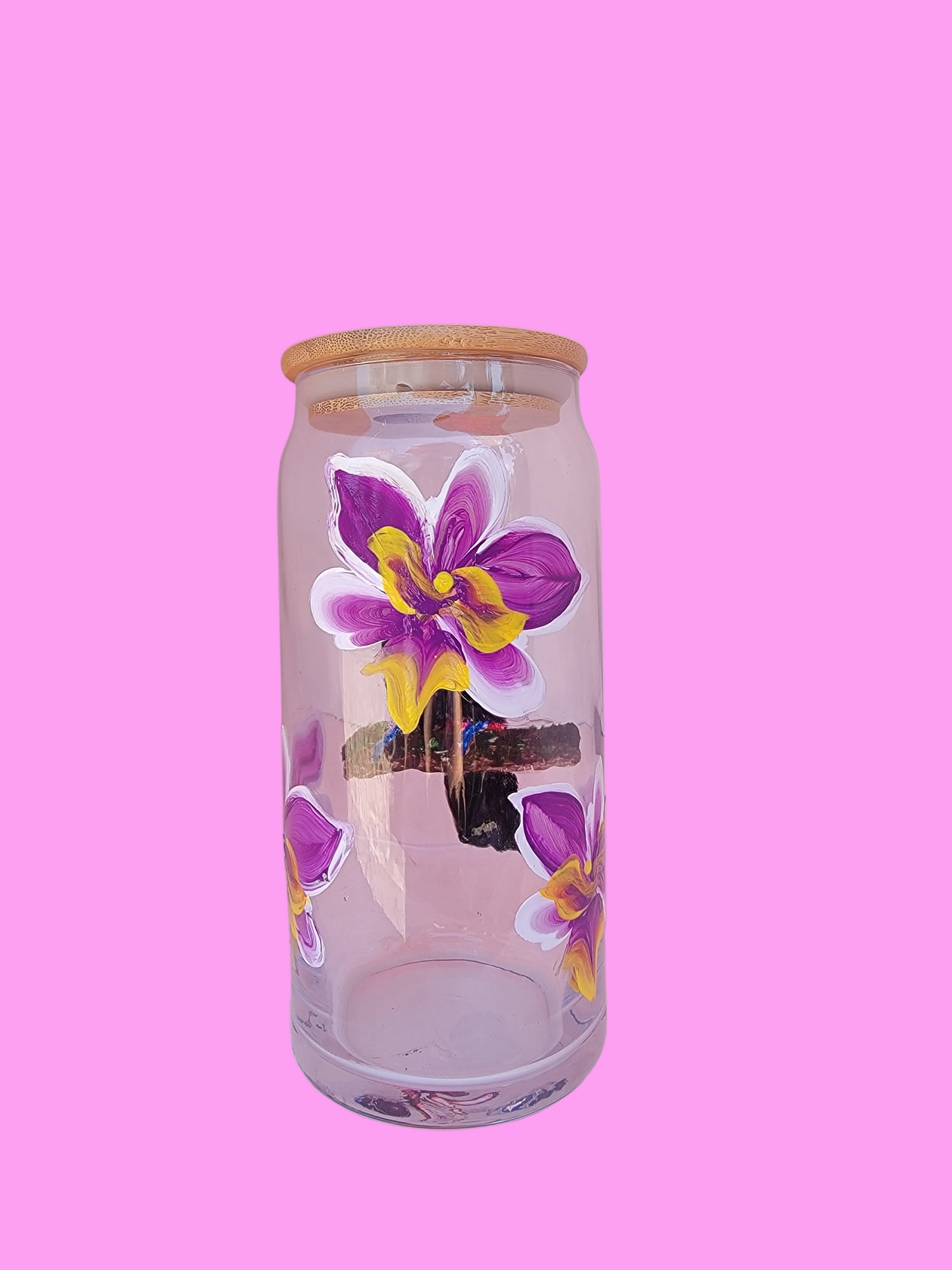 Beautiful hand painted toucan 20oz glass cup