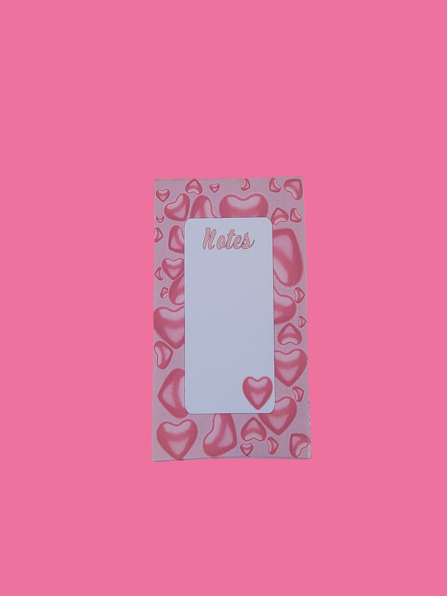 Pink heart note pad