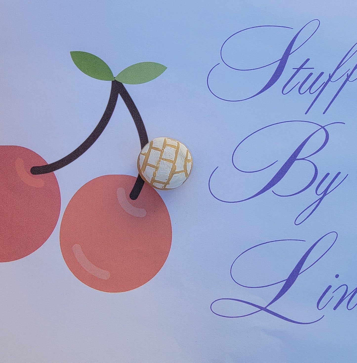 Cute white sweet bread magnet