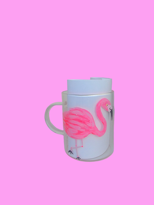 Pink flamingo mug 15 oz