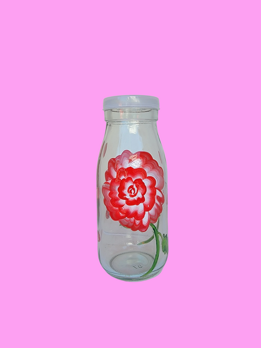 Red rose 8oz glass bottle