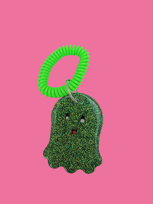 Cute glitter green ghost key chain