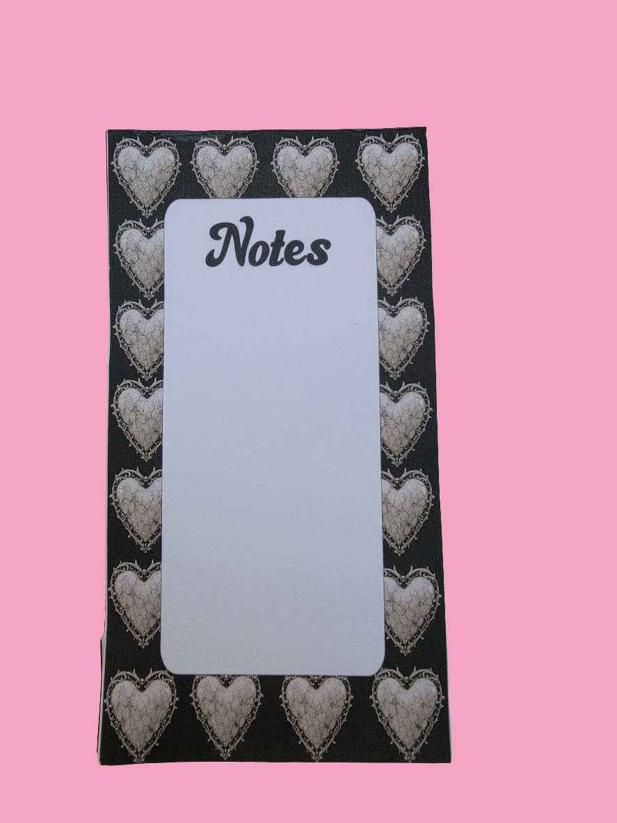 Fractured ivory heart note pad
