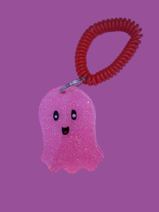 Cute pink glitter keychain