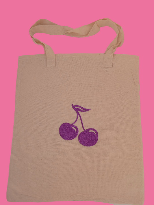Beige canvas tote bag